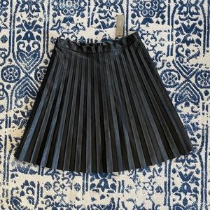 J CREW Faux Leather Pleated Skirt NWT